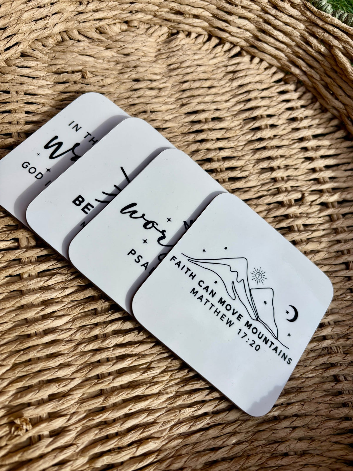 'Faith Can Move Mountains' Bible Coaster - Lia Laine UK
