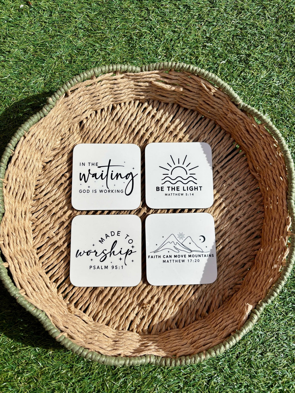 'Faith Can Move Mountains' Bible Coaster - Lia Laine UK